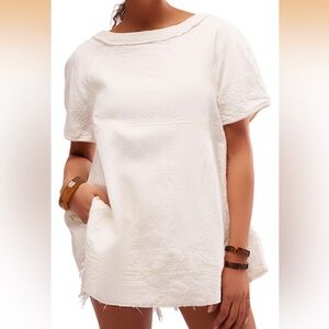 Free People We The Free Sunset City Top - Sz M - 100% cotton - optic white